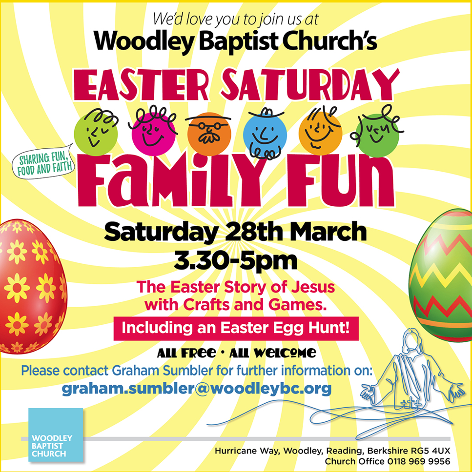 Woodley Baptists Church Easter Saturday Family Fun 2026 Woodley Baptists Church Easter Saturday Family Fun 2026